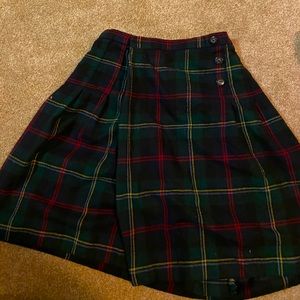 Vintage Wool Plaid Kilt Skirt~size 8